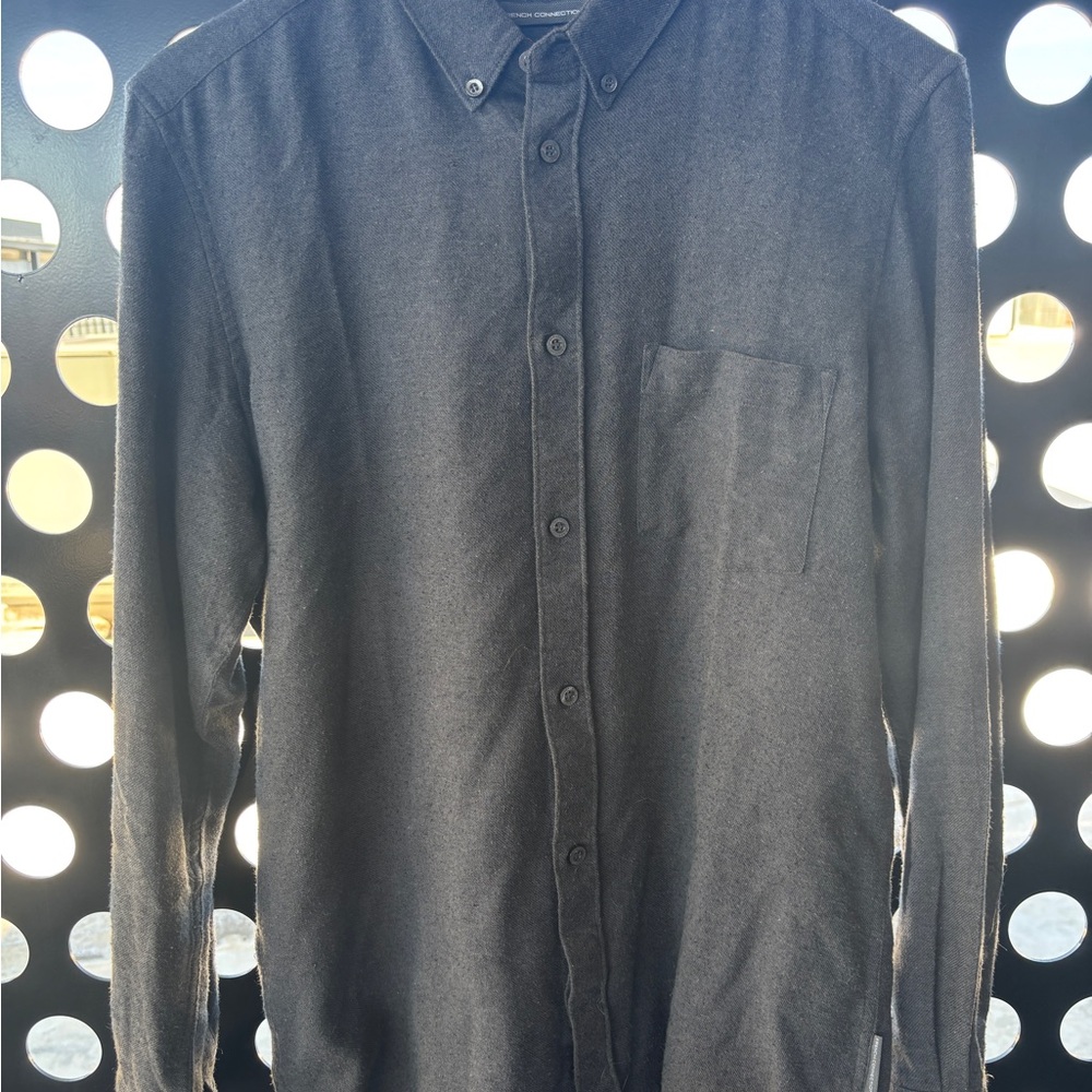 French Connection Dark Gray Casual Button-Down Shirt